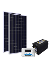 Kit Energia Solar Off Grid s/ Inversor - 660Wp 220Ah 24V Chumbo (22639)